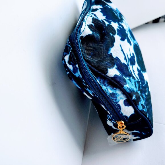 Estee Lauder Navy Floral Cosmetic Bag & Lipstick Case - Picture 2 of 2